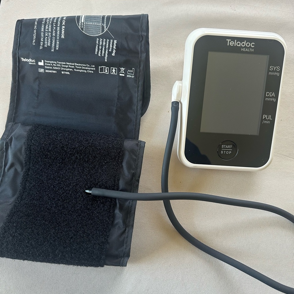 Teladoc Digital Blood Pressure Monitor in White and Black